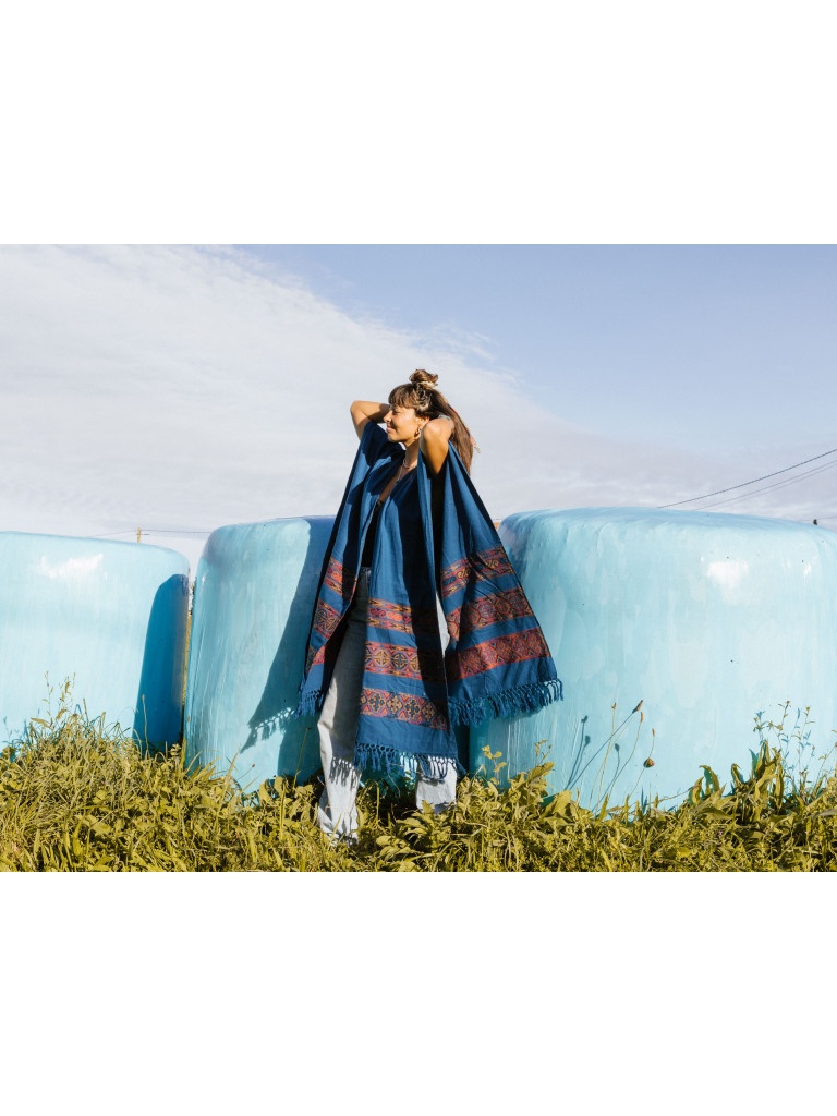 PONCHO SHIMLA BLUE