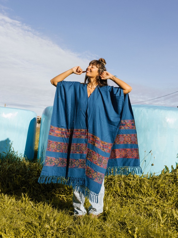 SHIMLA BLUE PONCHO
