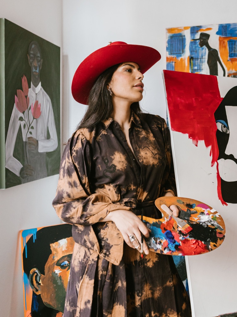 SERPENT TIE DYE SHIRRED DRESS