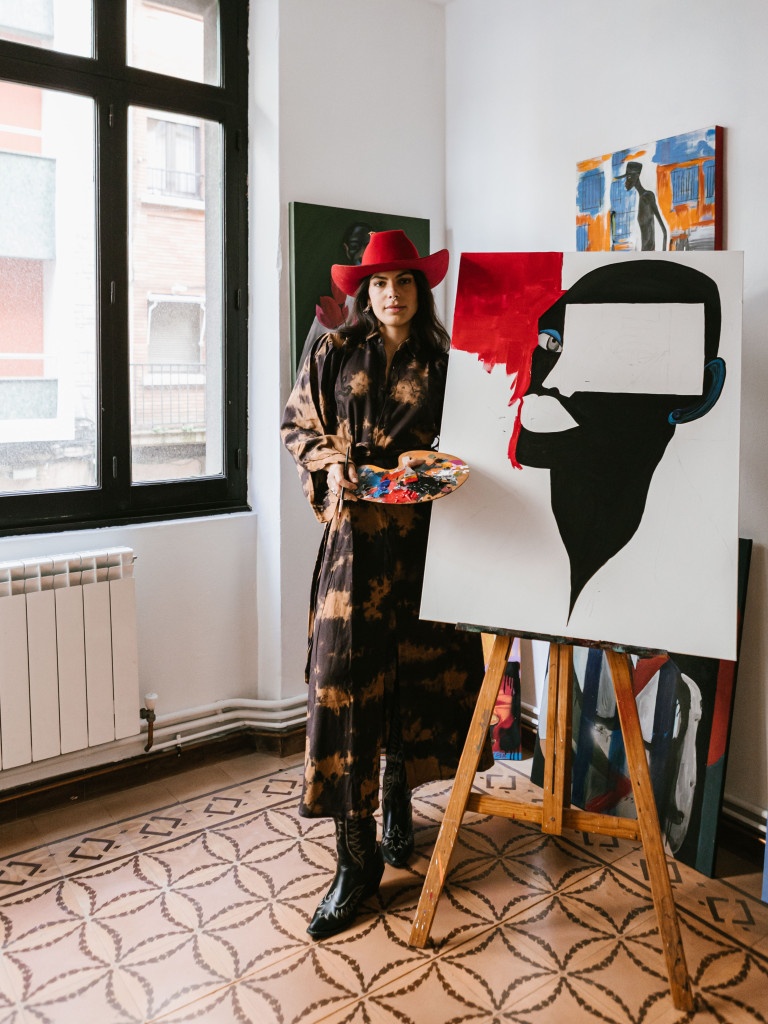 SERPENT TIE DYE SHIRRED DRESS