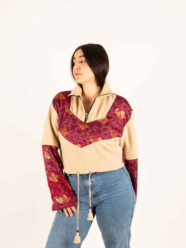 PIRINEOS FLEECE HOODIE CREAM 02