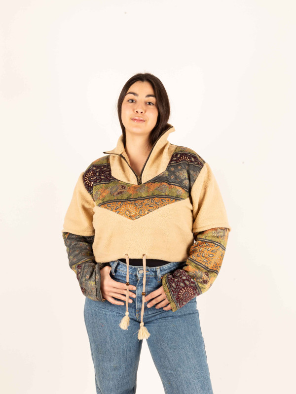 PIRINEOS FLEECE HOODIE CREAM 07