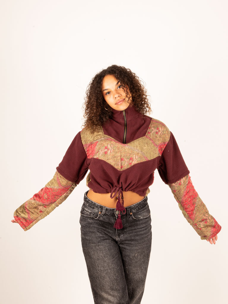 PIRINEOS FLEECE HOODIE MAROON 027