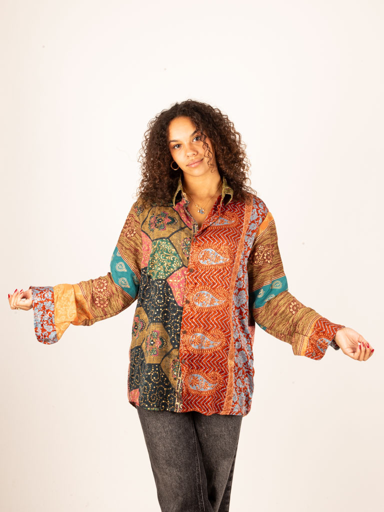 PATCHWORK KATHA SHIRT LONG 050