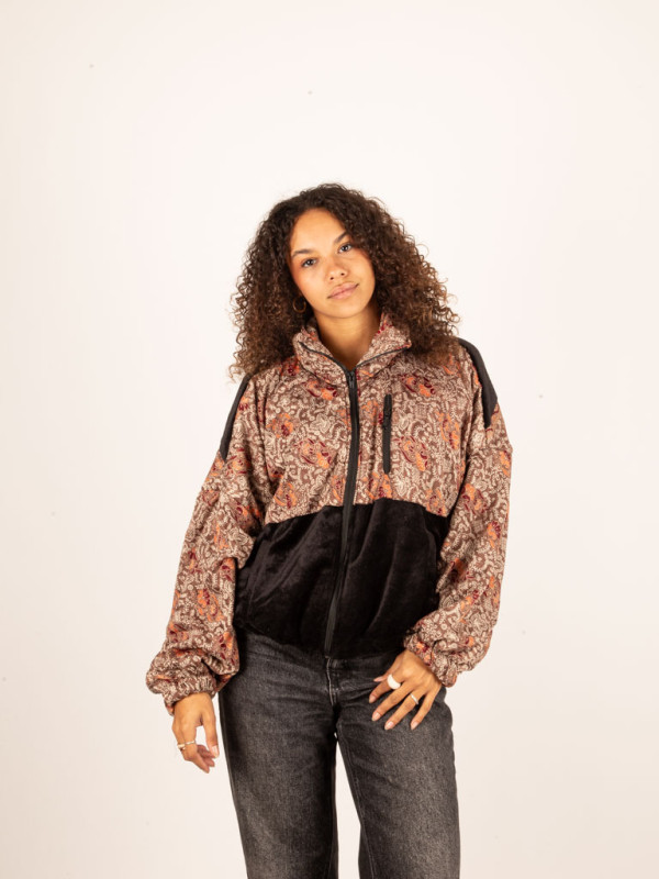 CHAQUETA RIAÑO TEDDY CROP BLACK 65