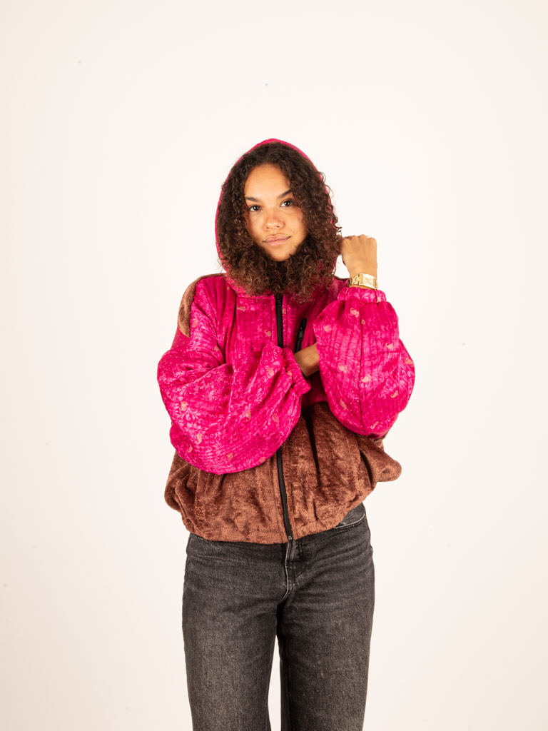 RIAÑO TEDDY HOODED JACKET CHOCOLAT 04