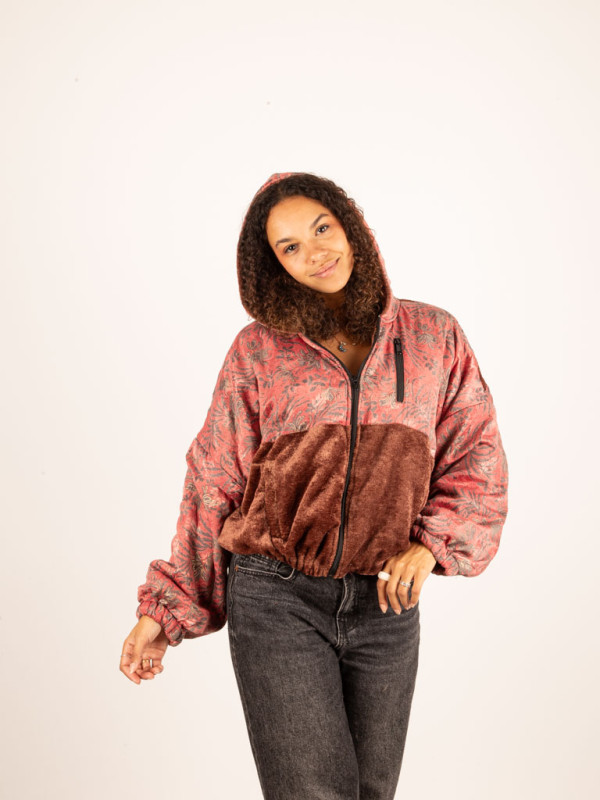 RIAÑO TEDDY HOODED JACKET CHOCOLAT 05