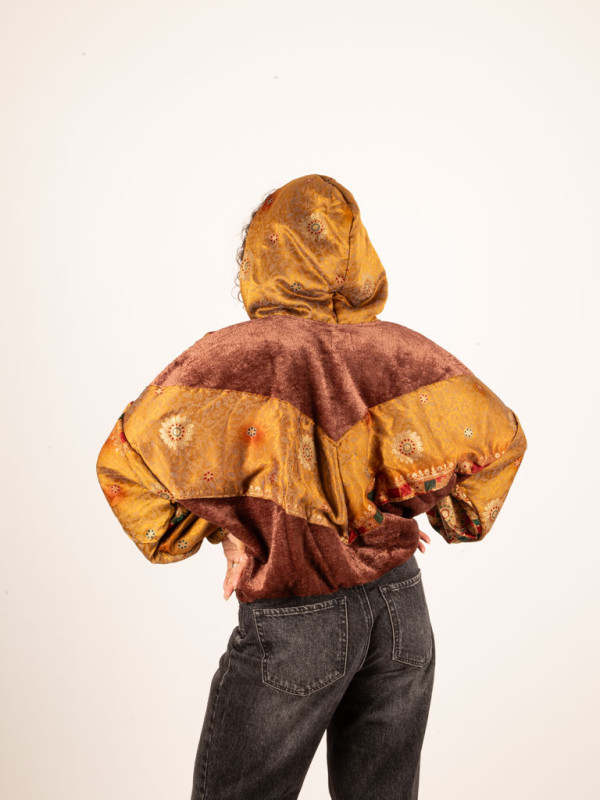 CHAQUETA RIAÑO TEDDY CON CAPUCHA CHOCOLAT 07 2