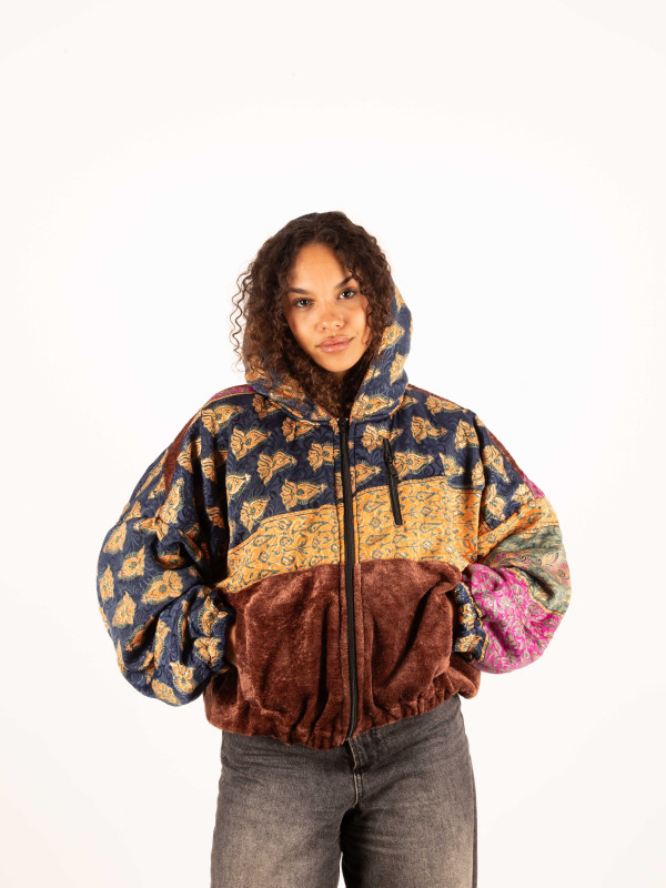 CHAQUETA RIAÑO TEDDY CON CAPUCHA CHOCOLAT 08