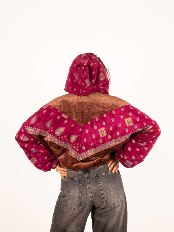 CHAQUETA RIAÑO TEDDY CON CAPUCHA CHOCOLAT 09 2