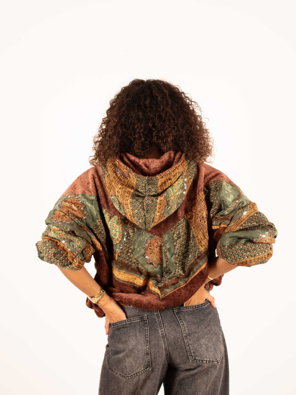 CHAQUETA RIAÑO TEDDY CON CAPUCHA CHOCOLAT 010 2