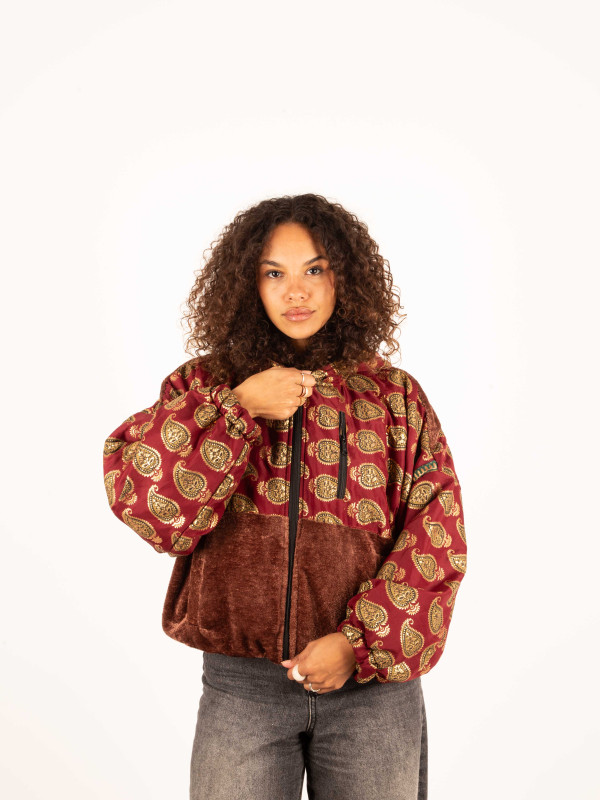 CHAQUETA RIAÑO TEDDY CON CAPUCHA CHOCOLAT 011