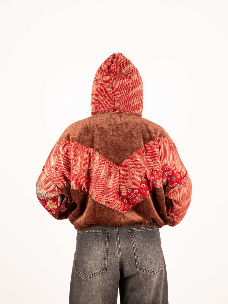 RIAÑO TEDDY HOODED JACKET CHOCOLAT 014