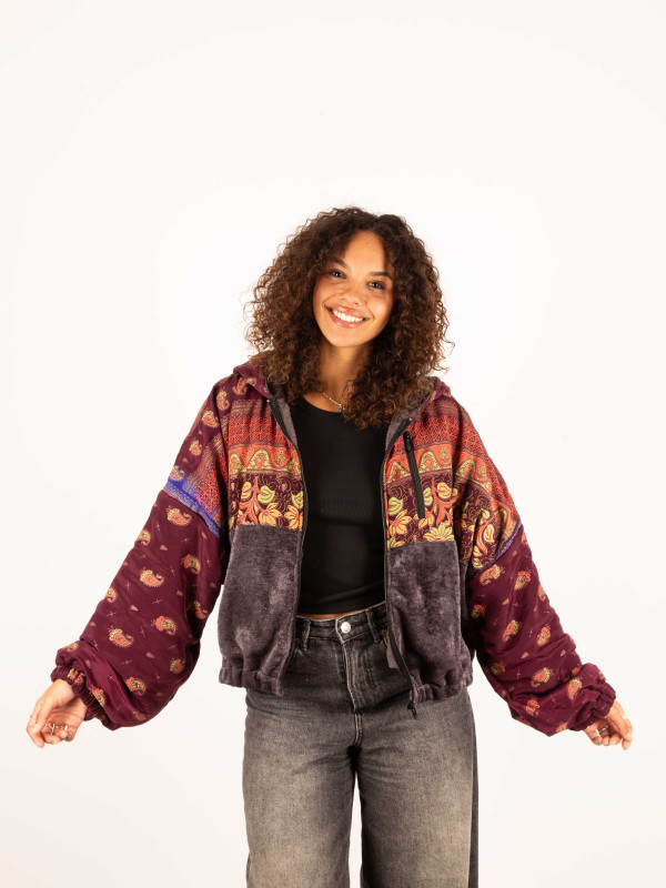 CHAQUETA RIAÑO TEDDY CON CAPUCHA GREY 013