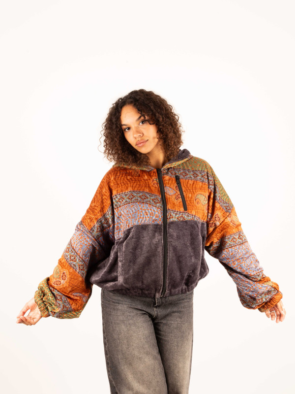 CHAQUETA RIAÑO TEDDY CON CAPUCHA GREY 015