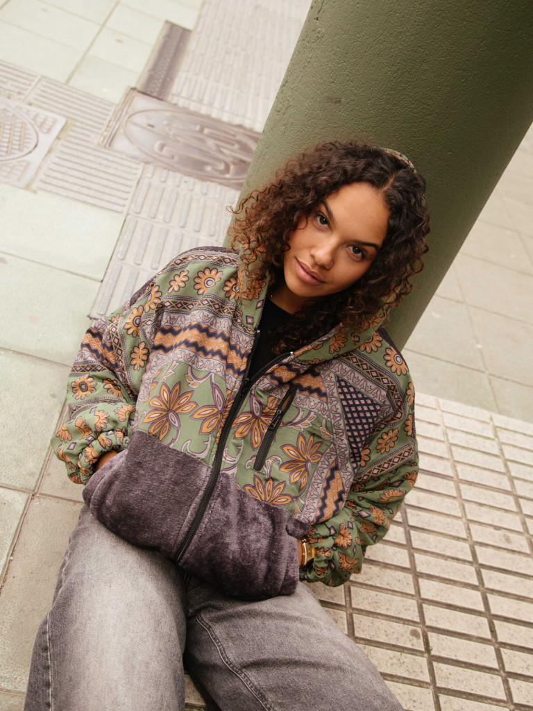 RIAÑO TEDDY HOODED JACKET GREY 016