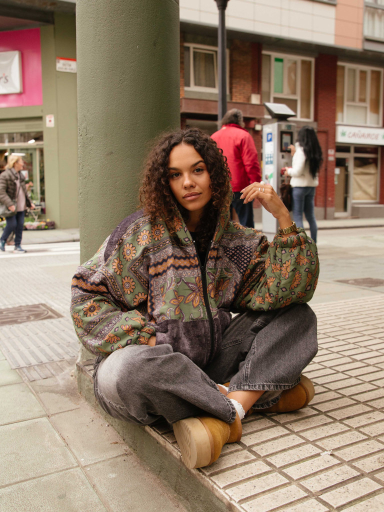 RIAÑO TEDDY HOODED JACKET GREY 016