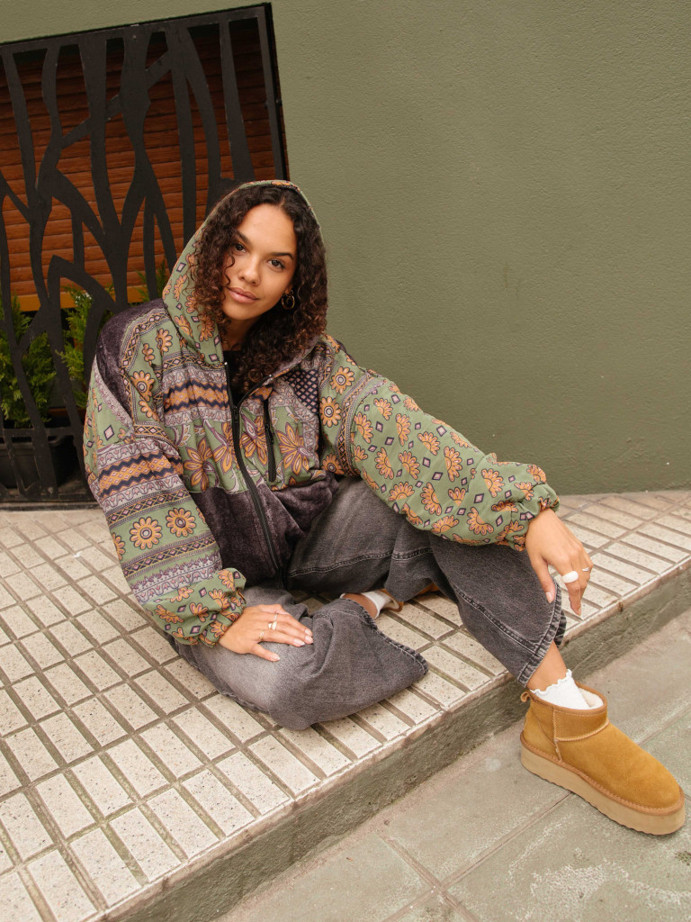 RIAÑO TEDDY HOODED JACKET GREY 016