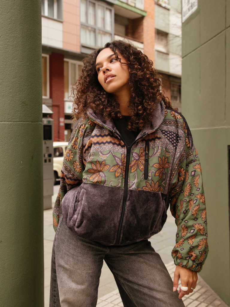 RIAÑO TEDDY HOODED JACKET GREY 016