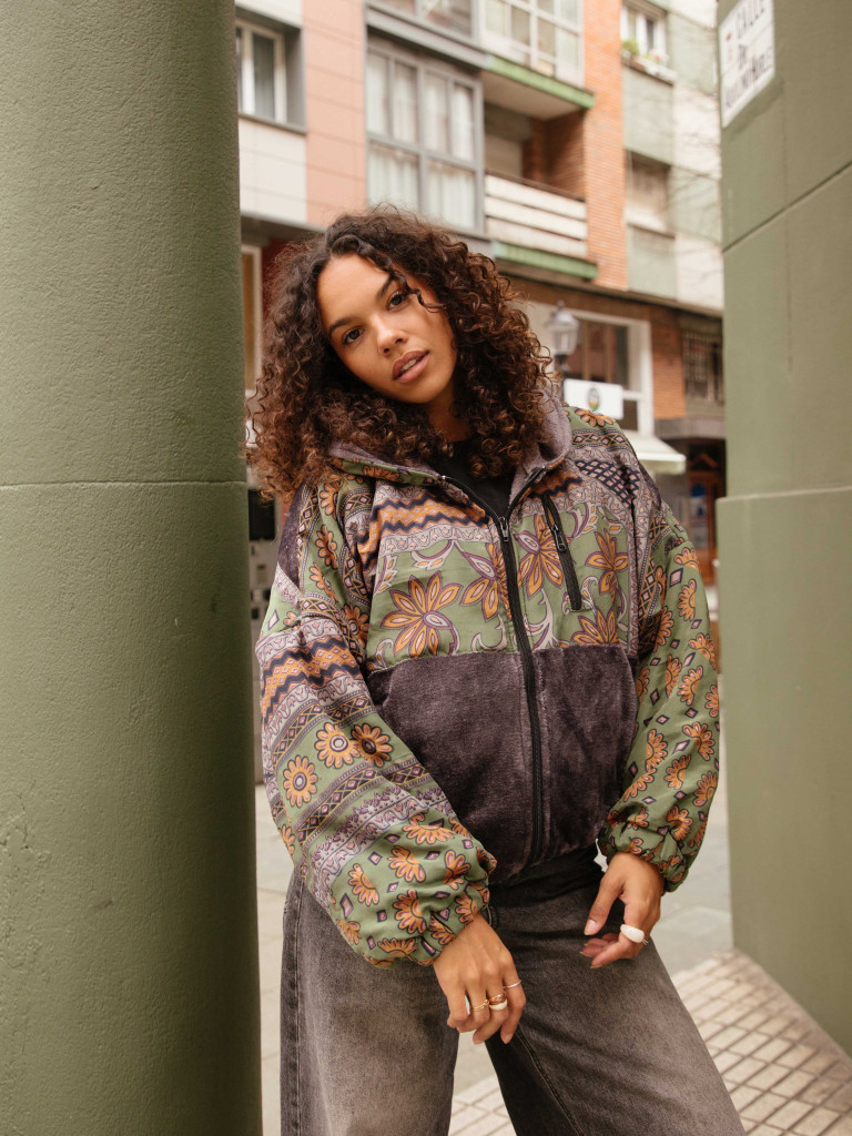 RIAÑO TEDDY HOODED JACKET GREY 016