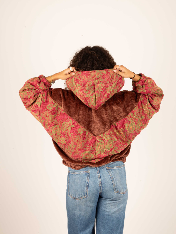 RIAÑO TEDDY HOODED JACKET CHOCOLAT 015 2