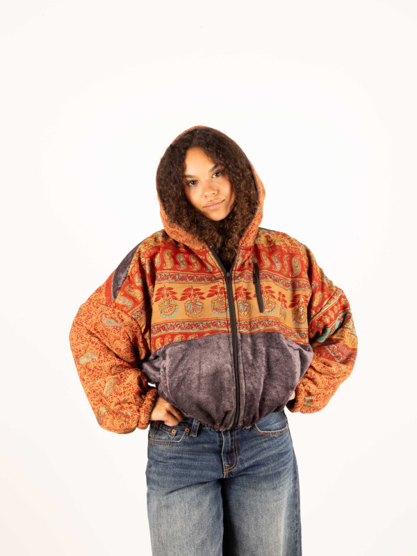 CHAQUETA RIAÑO TEDDY CON CAPUCHA GREY 018