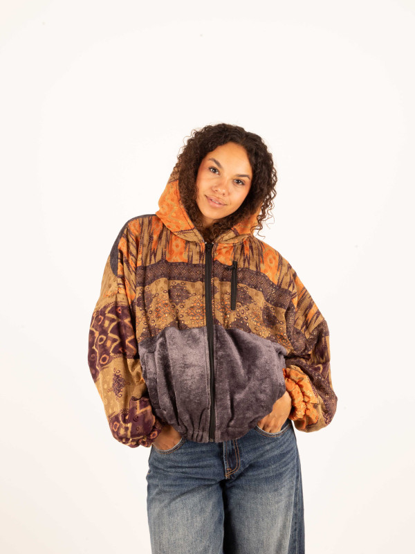 RIAÑO TEDDY HOODED JACKET GREY 021