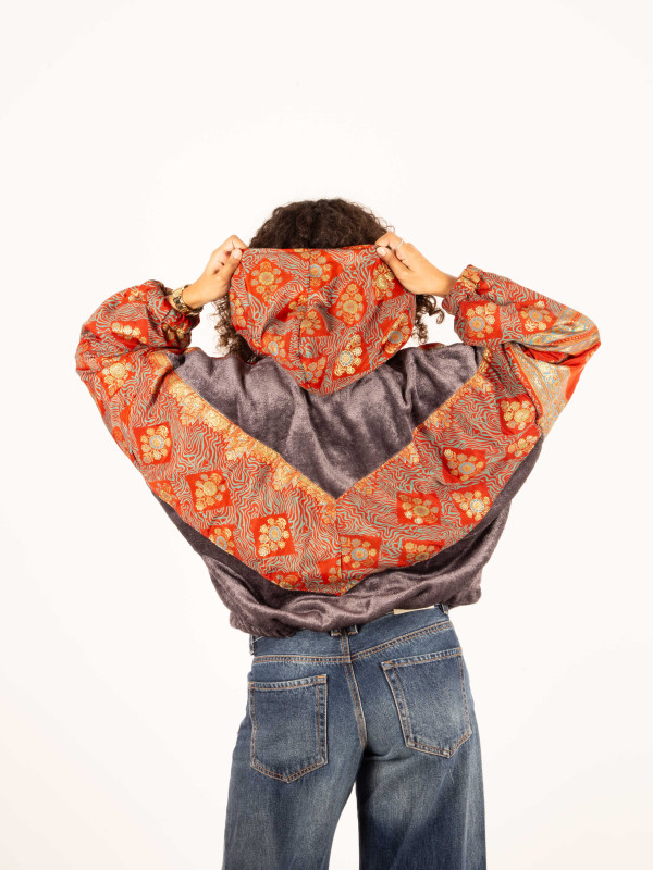 CHAQUETA RIAÑO TEDDY CON CAPUCHA GREY 022 2