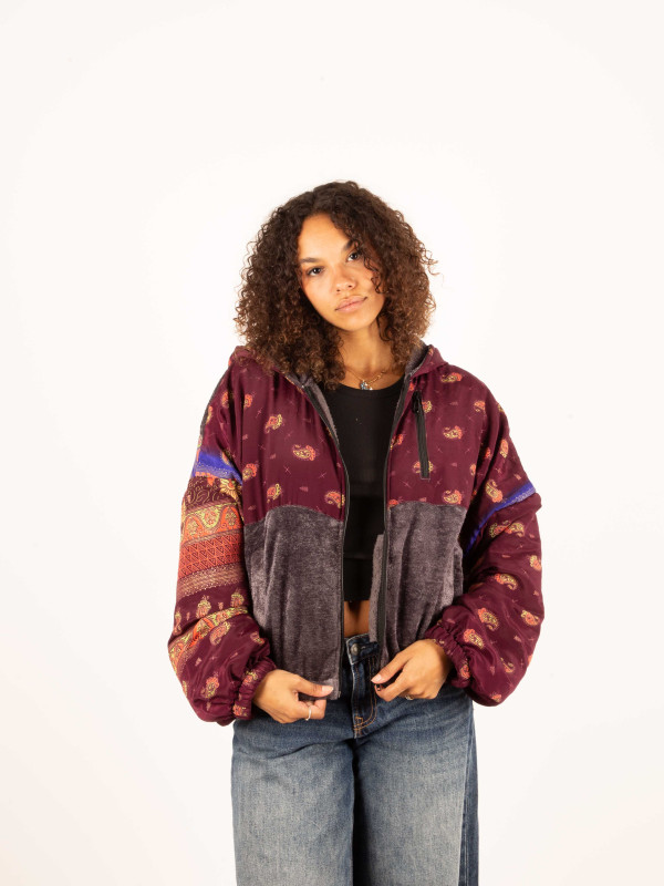 CHAQUETA RIAÑO TEDDY CON CAPUCHA GREY 023