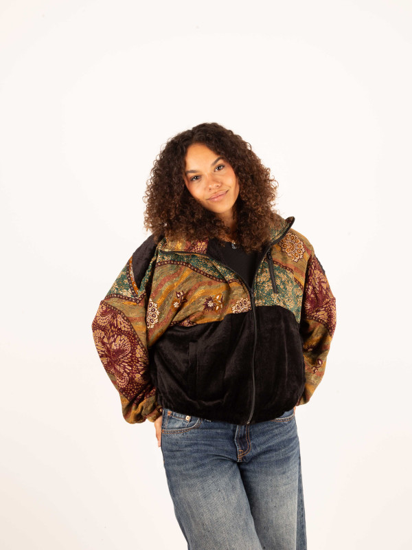 CHAQUETA RIAÑO TEDDY CROP BLACK 70