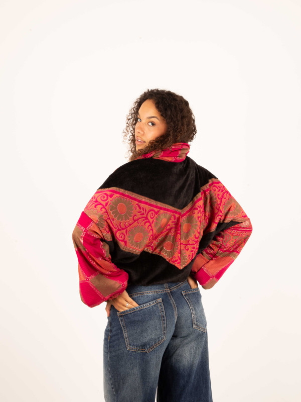 CHAQUETA RIAÑO TEDDY CROP BLACK 71 2