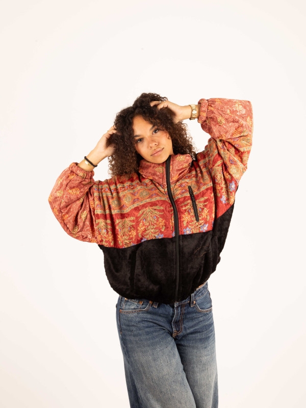 CHAQUETA RIAÑO TEDDY CROP BLACK 72