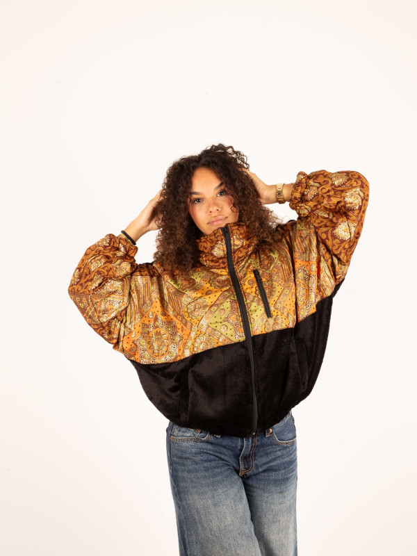 CHAQUETA RIAÑO TEDDY CROP BLACK 75