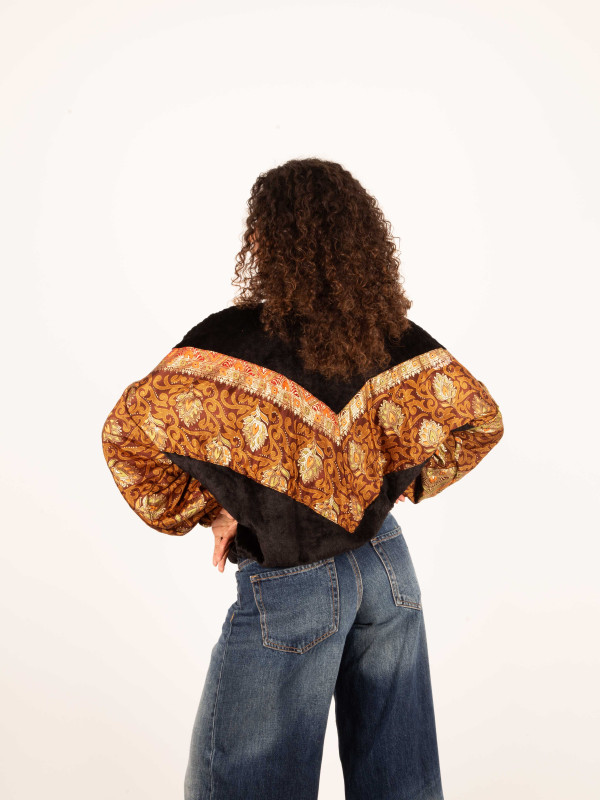 CHAQUETA RIAÑO TEDDY CROP BLACK 75 2