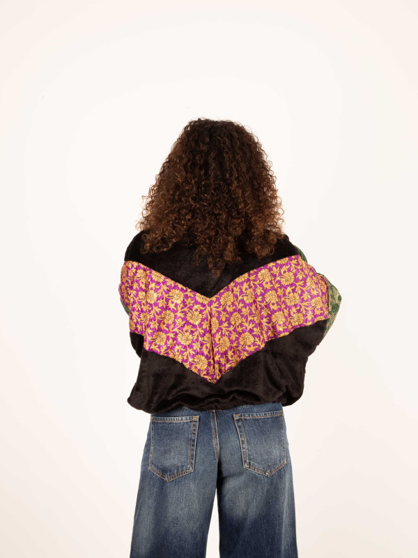 CHAQUETA RIAÑO TEDDY CROP BLACK 76 2