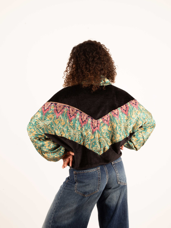 CHAQUETA RIAÑO TEDDY CROP BLACK 77 2