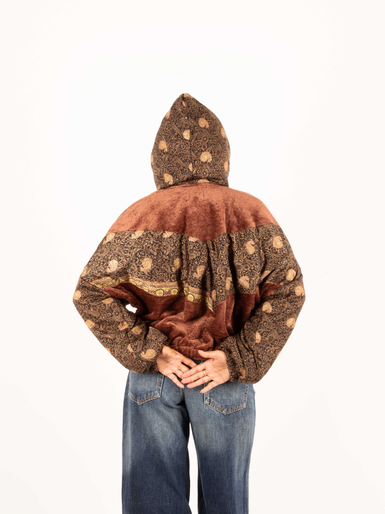 RIAÑO TEDDY HOODED JACKET CHOCOLAT 016