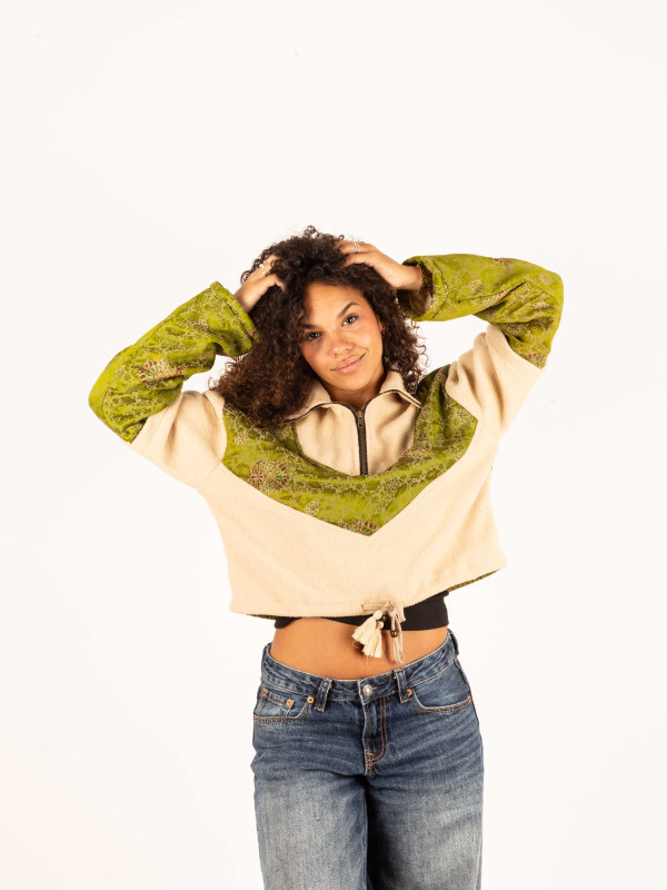 PIRINEOS FLEECE HOODIE CREAM 014