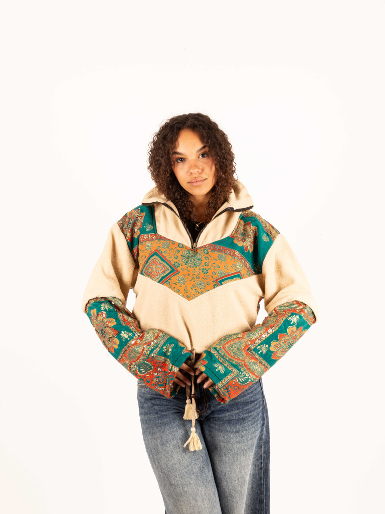 PIRINEOS FLEECE HOODIE CREAM 015