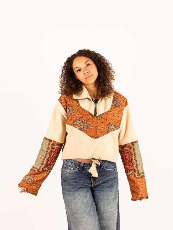 PIRINEOS FLEECE HOODIE CREAM 016