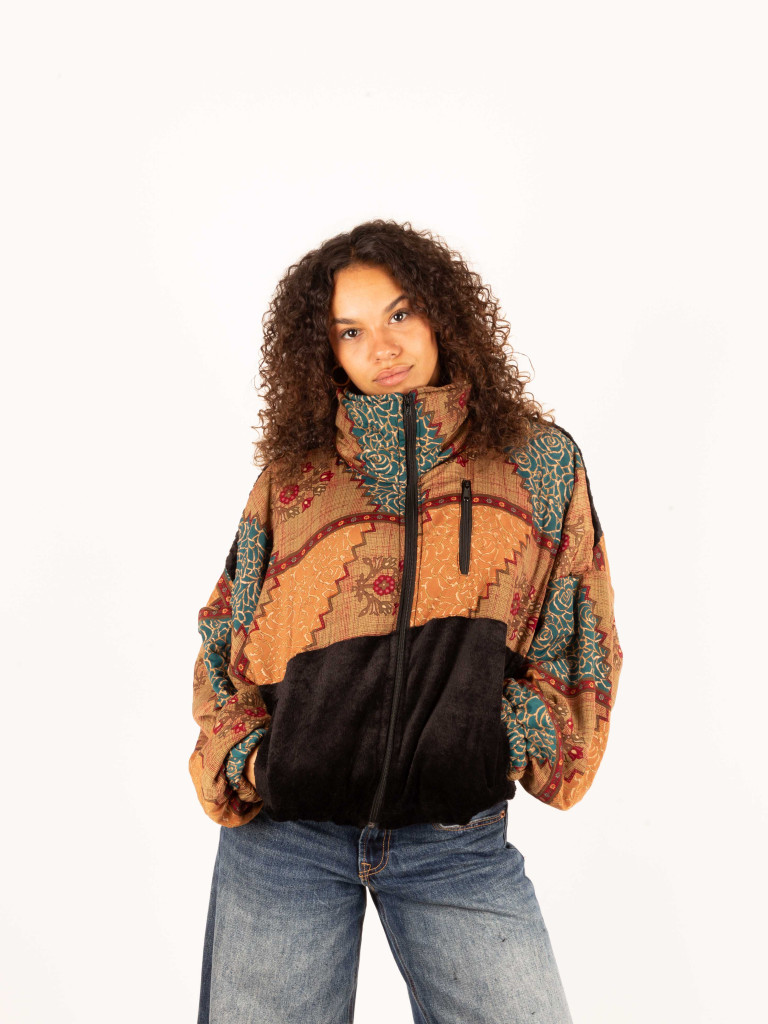 CHAQUETA RIAÑO TEDDY CROP BLACK 80