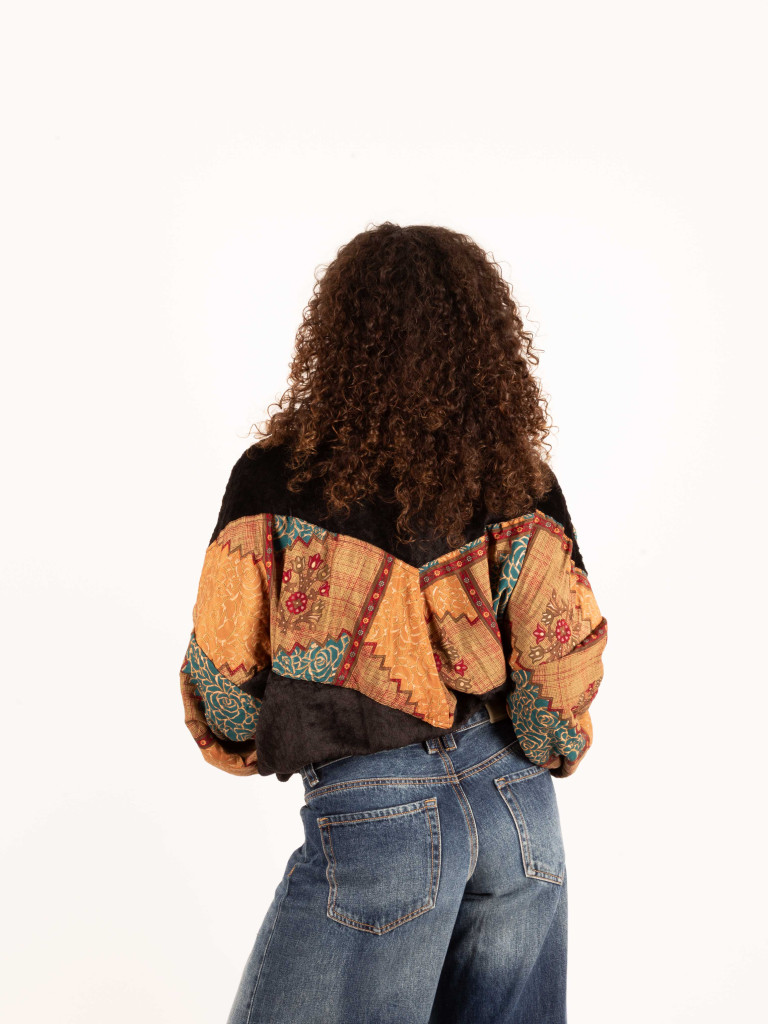 CHAQUETA RIAÑO TEDDY CROP BLACK 80