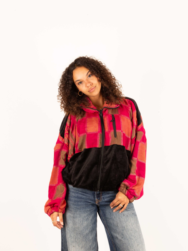 CHAQUETA RIAÑO TEDDY CROP BLACK 81