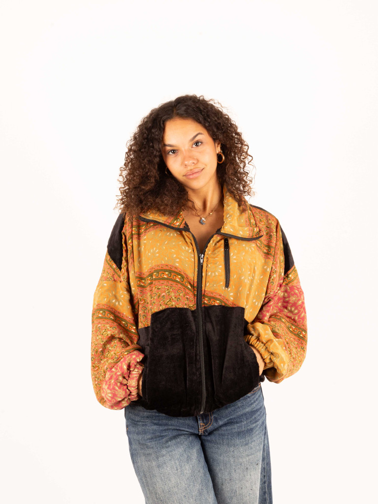 CHAQUETA RIAÑO TEDDY CROP BLACK 82