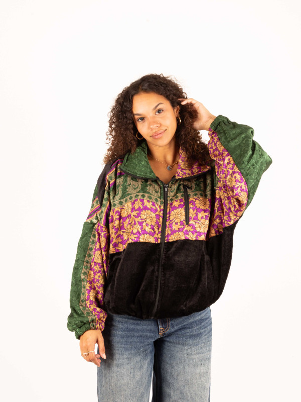 CHAQUETA RIAÑO TEDDY CROP BLACK 84