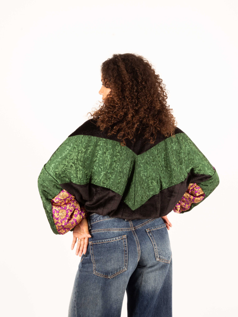 CHAQUETA RIAÑO TEDDY CROP BLACK 84