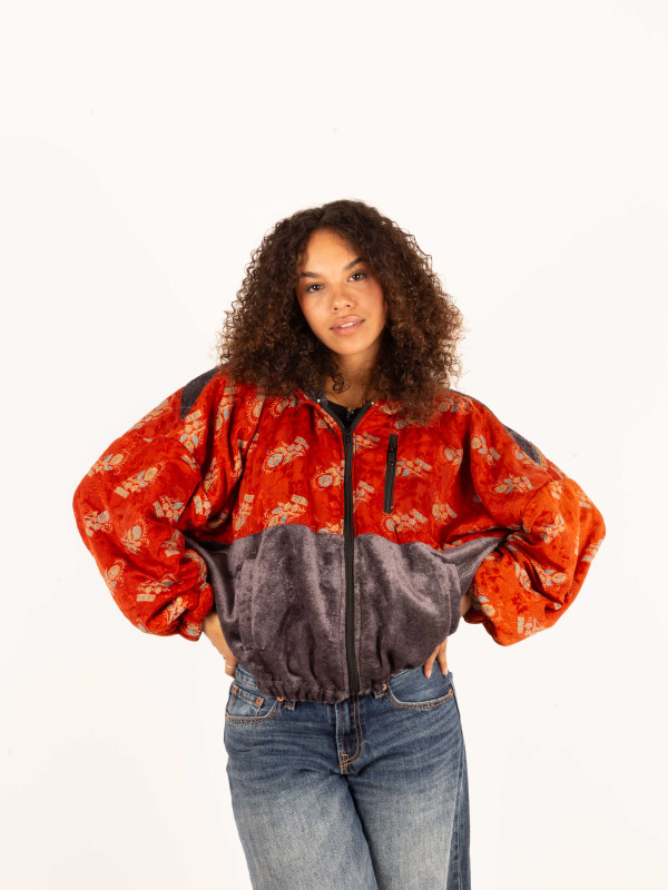 CHAQUETA RIAÑO TEDDY CON CAPUCHA GREY 024