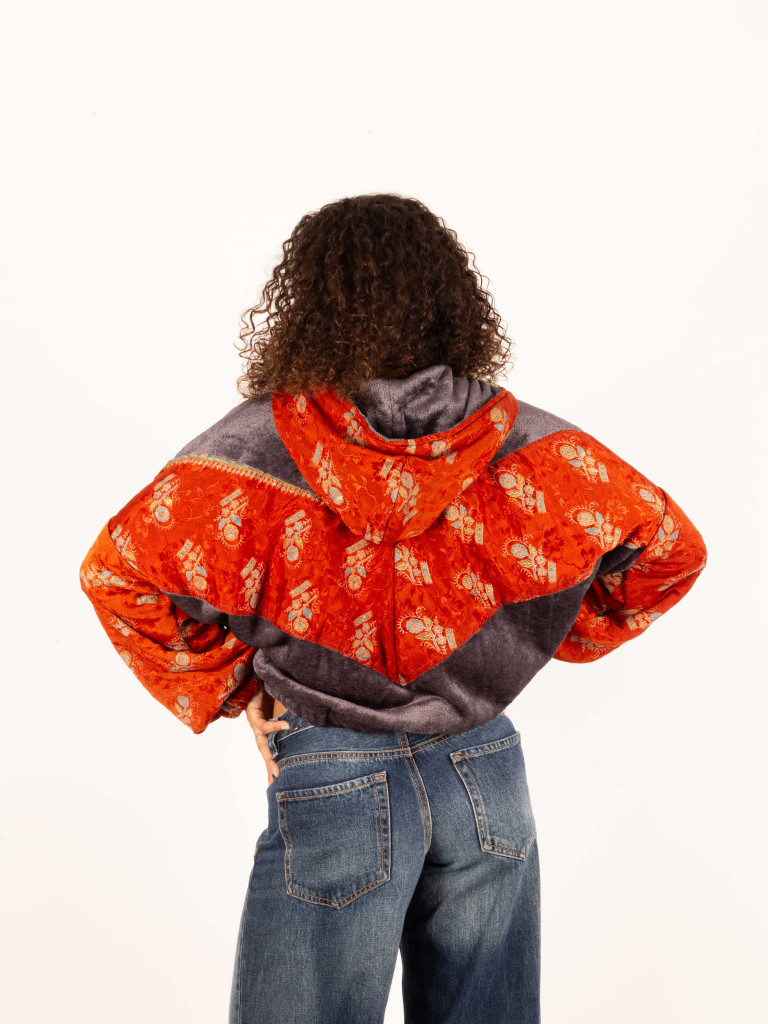 RIAÑO TEDDY HOODED JACKET GREY 024