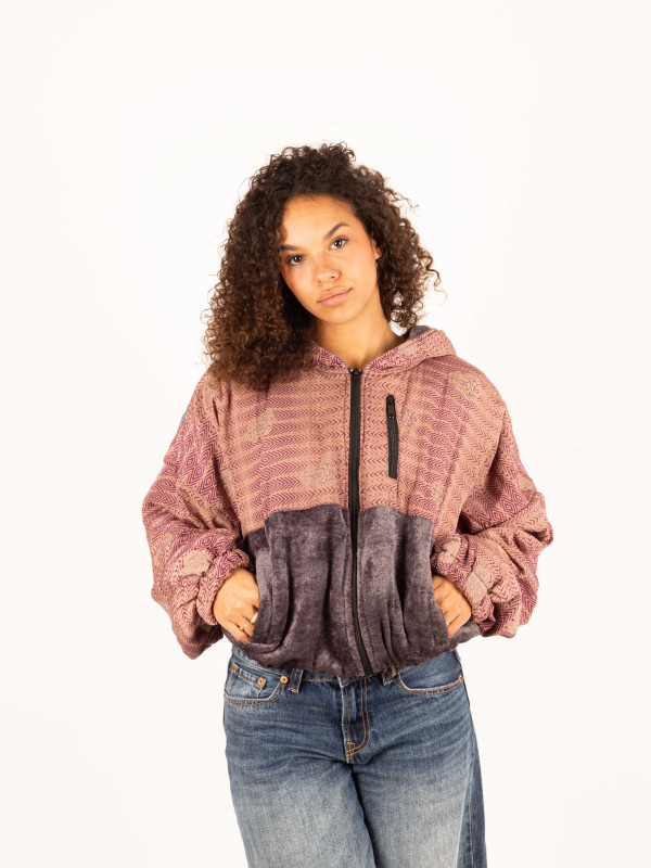 RIAÑO TEDDY HOODED JACKET GREY 025