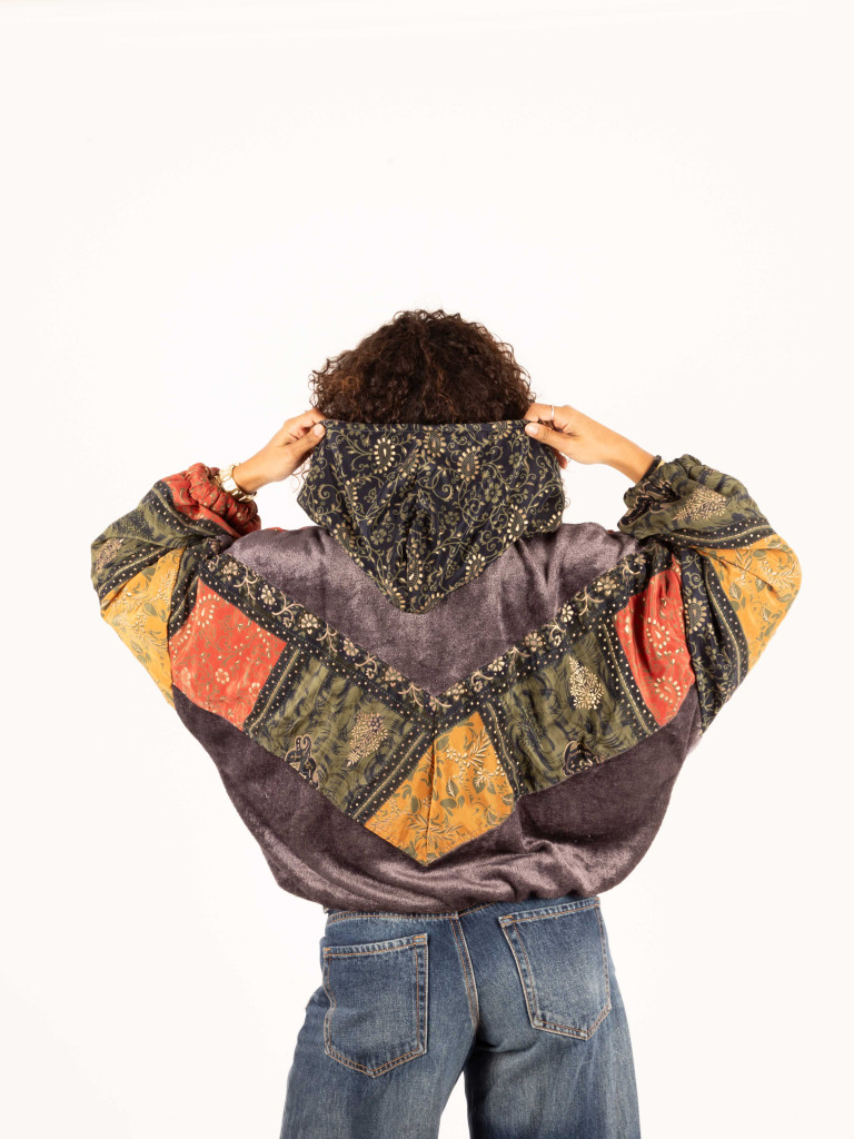 CHAQUETA RIAÑO TEDDY CON CAPUCHA GREY...